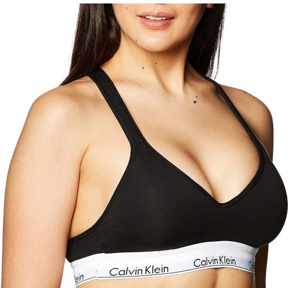 (1807) Calvin Klein Women's Modern Cotton Lightly Lined Wireless Bralette - Picture 3 of 4